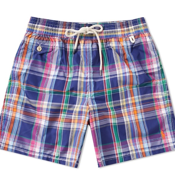 POLO RALPH LAUREN PLAID TRAVELLER SWIM SHORT SIZE LARGE - Picture 5 of 10